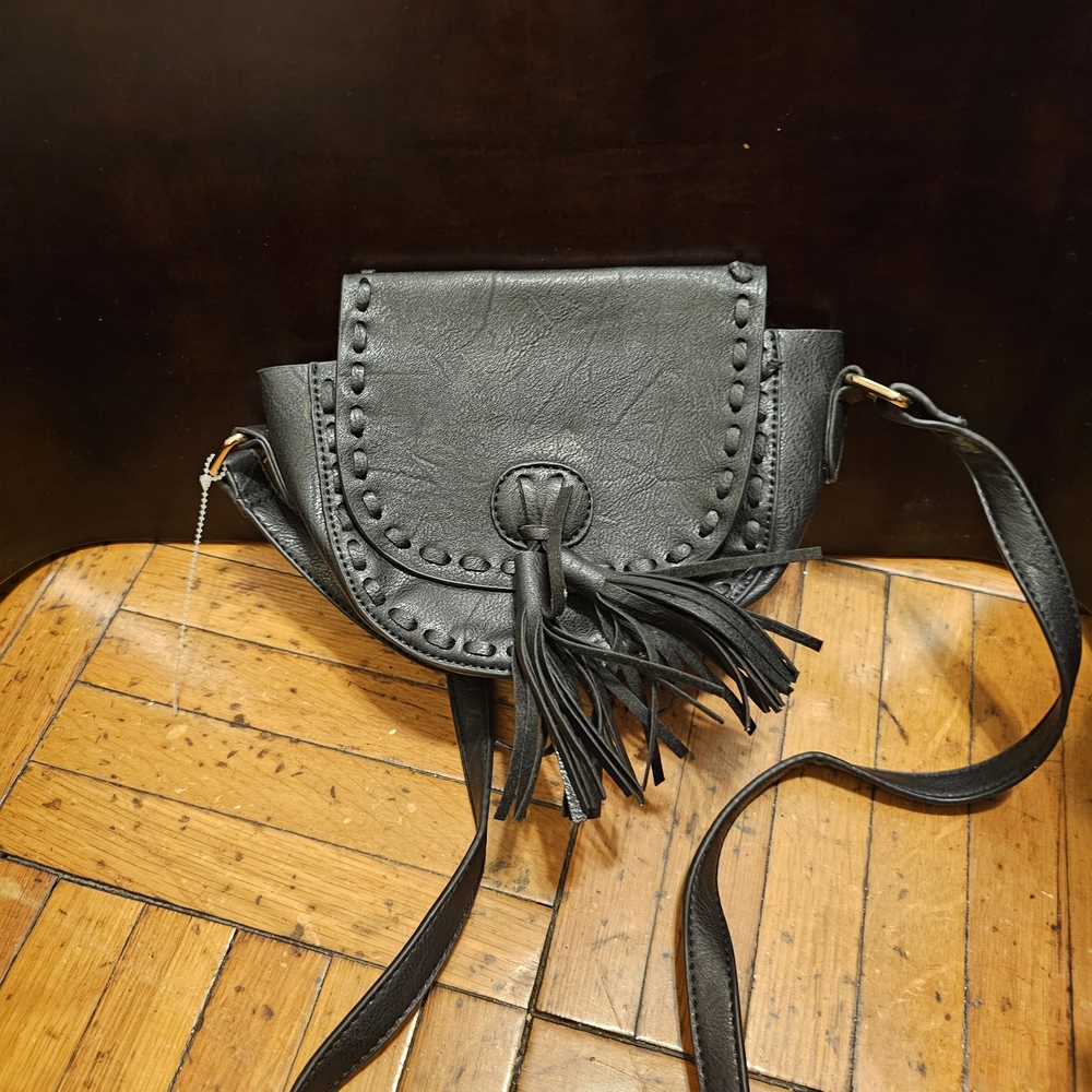 Black Leather Crossbody Bag